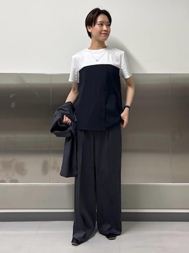 「アイテム（テーラードジャケット）」を使った、INDIVI(SHOP STAFF)さん（レディース・166cm）の夏コーディネート