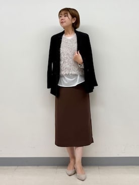 「アイテム（テーラードジャケット）」を使った、INDIVI(SHOP STAFF)さん（レディース・170cm）の秋コーディネート