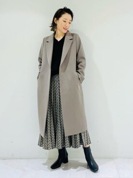 「幾何学柄」｜INDIVI(SHOP STAFF)さん（レディース・158cm）の秋コーディネート