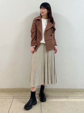 「インディヴィ」｜「アイテム（ブーツ）」を使った、INDIVI(SHOP STAFF)さん（レディース・158cm）の秋コーディネート