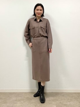 INDIVI(SHOP STAFF)さん（レディース・163cm）の冬コーディネート