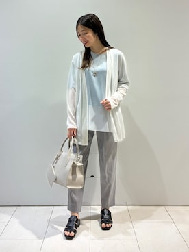 「お仕事コーデ」｜「アイテム（アクセサリー）」を使った、INDIVI(SHOP STAFF)さん（レディース・152cm）の夏コーディネート