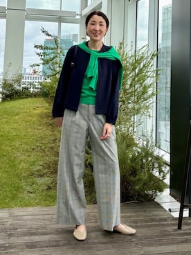 「アイテム（ブルゾン）」を使った、INDIVI(SHOP STAFF)さん（レディース・170cm）の秋コーディネート