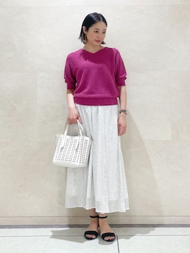 「デイリーカジュアル」｜「アイテム（その他）」を使った、INDIVI(SHOP STAFF)さん（レディース・161cm）の夏コーディネート