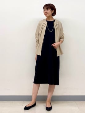 「セレモニーコーデ」｜「アイテム（ブルゾン）」を使った、INDIVI(SHOP STAFF)さん（レディース・153cm）の秋コーディネート
