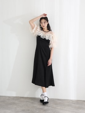 「アイテム（ドレス）」を使った、SHOP STAFFさん（レディース・168cm）の冬コーディネート