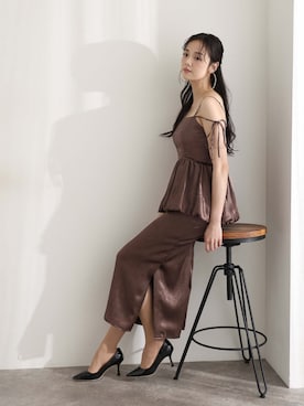 「アイテム（ドレス）」を使った、SHOP STAFFさん（レディース・168cm）の冬コーディネート