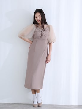 「アイテム（ドレス）」を使った、SHOP STAFFさん（レディース・168cm）の冬コーディネート