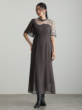 「アイテム（ドレス、グレー系）」を使った、SHOP STAFFさん（レディース・162cm）の秋コーディネート