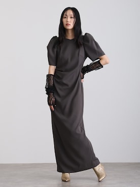 「アイテム（ドレス、グレー系）」を使った、SHOP STAFFさん（レディース・162cm）の秋コーディネート