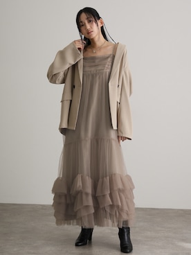 「アイテム（ドレス）」を使った、SHOP STAFFさん（レディース・162cm）の秋コーディネート