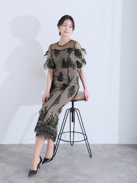 「PourVous（プールヴー）のアイテム」を使った、SHOP STAFFさん（レディース・168cm）の冬コーディネート