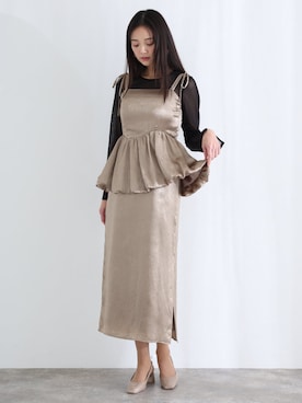 「アイテム（ドレス）」を使った、SHOP STAFFさん（レディース・168cm）の冬コーディネート