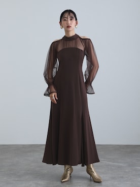 「アイテム（ドレス）」を使った、SHOP STAFFさん（レディース・162cm）の冬コーディネート