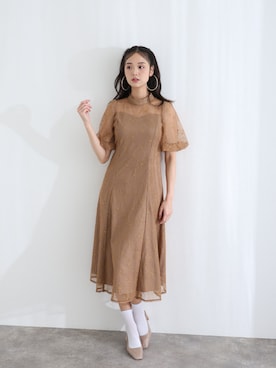 「アイテム（ドレス）」を使った、SHOP STAFFさん（レディース・168cm）の冬コーディネート