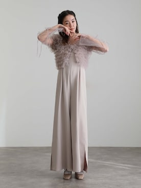 「アイテム（パンツドレス）」を使った、SHOP STAFFさん（レディース・164cm）の冬コーディネート