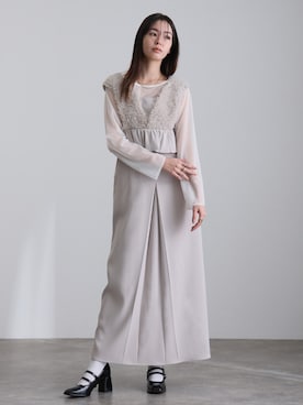 「アイテム（ワンピース/ドレス、ベージュ系）」を使った、SHOP STAFFさん（レディース・164cm）の冬コーディネート