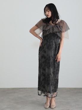 「アイテム（ドレス）」を使った、SHOP STAFFさん（レディース・162cm）の冬コーディネート