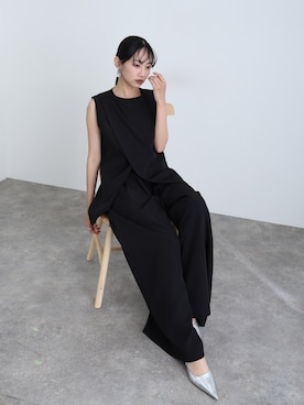 「アイテム（パンツドレス）」を使った、SHOP STAFFさん（レディース・162cm）の冬コーディネート