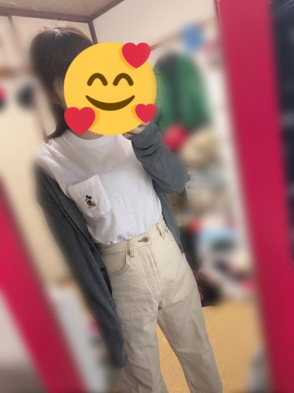 「プチプラ、シンプル、白Tシャツ」｜「kutirのアイテム（パンツ、ベージュ系）」を使った、アラレちゃんさん（レディース・145cm）の夏コーディネートの1枚目の写真