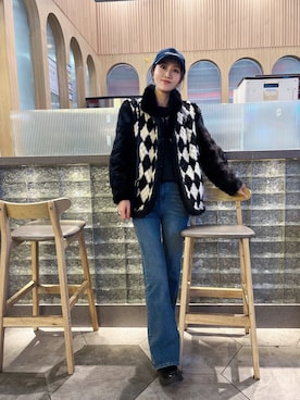 「J BRAND（ジェイブランド）のアイテム」を使った、MC babybearさん（レディース・165cm）の冬コーディネート