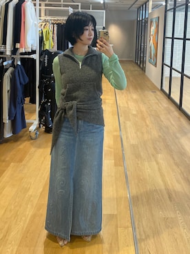 「ALL NEW MART（オールニューマート）の2ピースニットトップス（ニット/セーター、ブラウン系）」を使った、yukiさん（レディース・164cm）の秋コーディネート