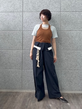 「ALL NEW MART（オールニューマート）の3ピースレイヤードトップス（その他トップス、ブルー系）」を使った、yukiさん（レディース・164cm）の春コーディネート