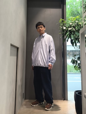 「Graphpaper（グラフペーパー）のアイテム（パンツ）」を使った、kazさん（メンズ・183cm）の秋コーディネート