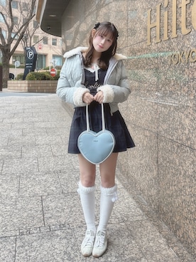 「miu miu（ミュウミュウ）のアイテム」を使った、♡まりあ♡さん（レディース・169cm）の冬コーディネート