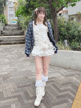 「ROUGHNECK（ラフネック）のアイテム」を使った、♡まりあ♡さん（レディース・169cm）の春コーディネート