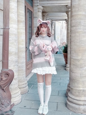 「ニット/セーター」｜「アイテム（シューズ）」を使った、♡まりあ♡さん（レディース・169cm）の秋コーディネート