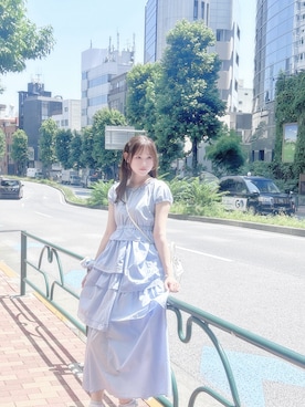 「アイテム（ワンピース/ドレス、ブルー系）」を使った、♡まりあ♡さん（レディース・169cm）の夏コーディネート