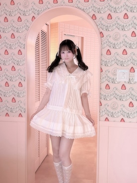 「白ワンピース」｜♡まりあ♡さん（レディース・169cm）の夏コーディネート