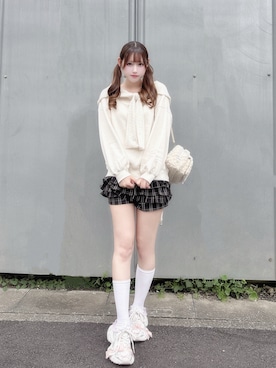 「FURFUR（ファーファー）の2WAYエコファーミニリュック（バックパック/リュック、ホワイト系）」を使った、♡まりあ♡さん（レディース・169cm）の秋コーディネート
