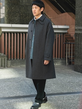 「doors」｜「アイテム（ステンカラーコート）」を使った、Taniさん（メンズ・172cm）の秋コーディネート