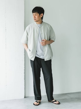 「アイテム（スラックス）」を使った、Taniさん（メンズ・172cm）の夏コーディネート