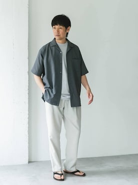 「アイテム（スラックス）」を使った、Taniさん（メンズ・172cm）の夏コーディネート