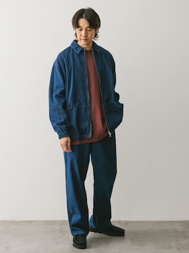 「PENNEYS（ぺニーズ）の『別注』PENNEYS×DOORS　THE FOX 天竺 Long-Sleeve T-Shirts（Tシャツ/カットソー）」を使った、Taniさん（メンズ・172cm）の秋コーディネート