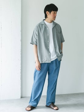 「オープンカラー」｜Taniさん（メンズ・172cm）の夏コーディネート