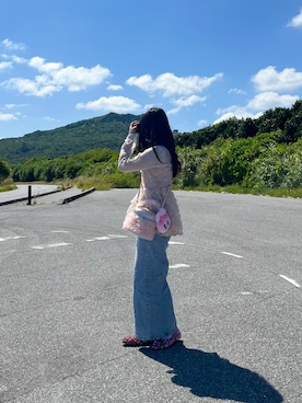 「アイテム（ポーチ）」を使った、𝐩𝐨𝐧𝐢さん（レディース・157cm）の秋コーディネート