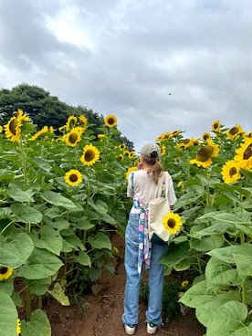 「アイテム（チューブトップ）」を使った、mihoさん（レディース・158cm）の夏コーディネート