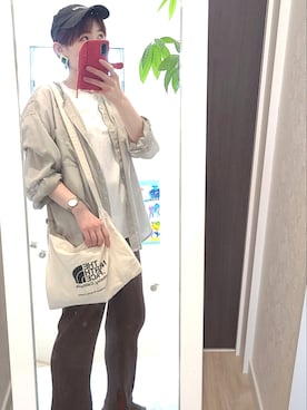 「THE NORTH FACE（ザノースフェイス）のTHE NORTH FACE MUSETTE BAG (ﾅﾁｭﾗﾙ/ﾌﾞﾗｯｸ)（ショルダーバッグ）」を使った、ひーちゃんさん（レディース・158cm）の春コーディネート