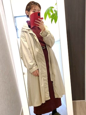 「ニットセットアップ」｜「アイテム（その他アウター）」を使った、ひーちゃんさん（レディース・158cm）の冬コーディネート