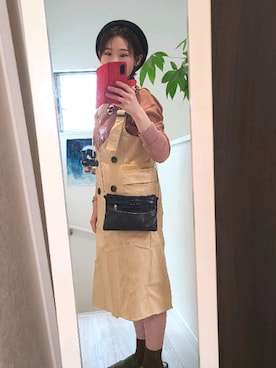 「FREE'S MART（フリーズマート）のアイテム（ジャンパースカート）」を使った、ひーちゃんさん（レディース・158cm）の秋コーディネート