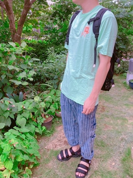 「mercibeaucoup,（メルシーボークー）のアイテム（パンツ）」を使った、まさおさん（メンズ・174cm）の夏コーディネート