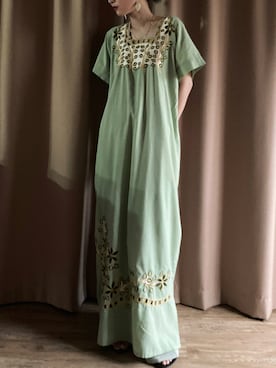「古着屋コレンテ」｜「アイテム（ワンピース/ドレス）」を使った、COLLENTE(yuco)さん（レディース・169cm）の夏コーディネート