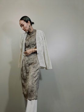 「古着屋コレンテ」｜「アイテム（ワンピース/ドレス）」を使った、COLLENTE(yuco)さん（レディース・169cm）の夏コーディネート