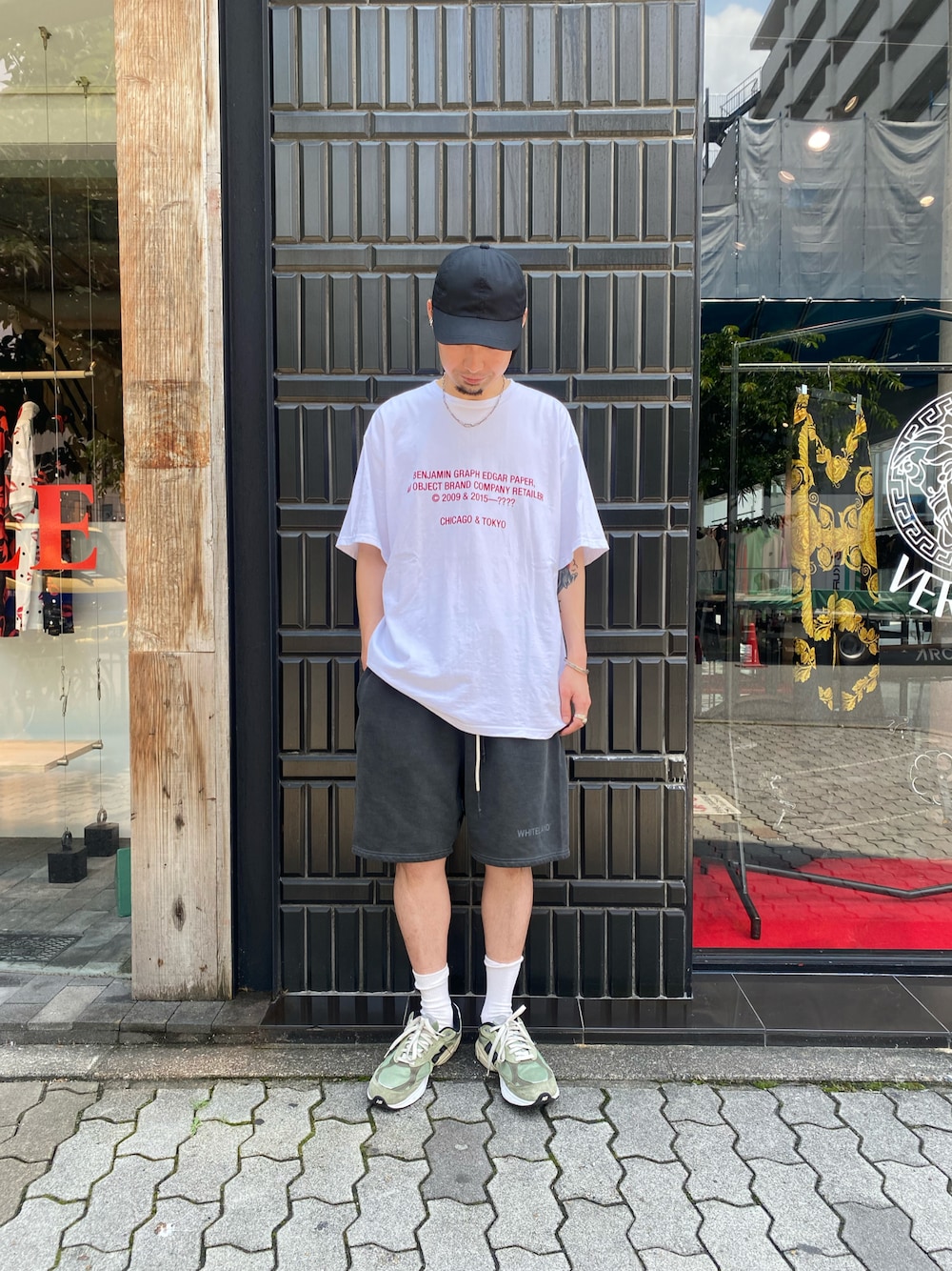 「WHITELANDのWHITELAND/ホワイトランド/スウェットショーツ（その他パンツ、グレー系）」を使った、shintaro itoさん（メンズ・173cm）の夏コーディネートの1枚目の写真