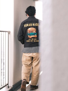 「HUMAN MADE（ヒューマンメード）のアイテム（ジャケット/アウター）」を使った、TAKASHI ITOさん（メンズ・169cm）の春コーディネート