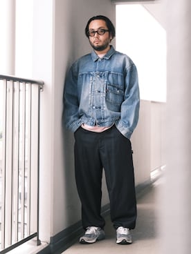 「アイテム（デニムジャケット）」を使った、TAKASHI ITOさん（メンズ・169cm・30代）の春コーディネート